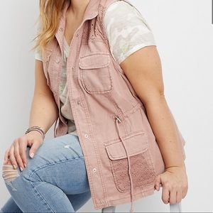 Pink Sleeveless Utility Vest for Women